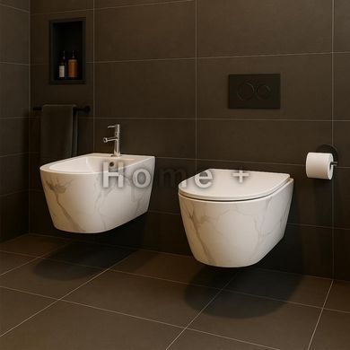 Биде подвесное Qtap Robin 515x370x350 мм, Marble QT13551381GMR SD00054287 фото