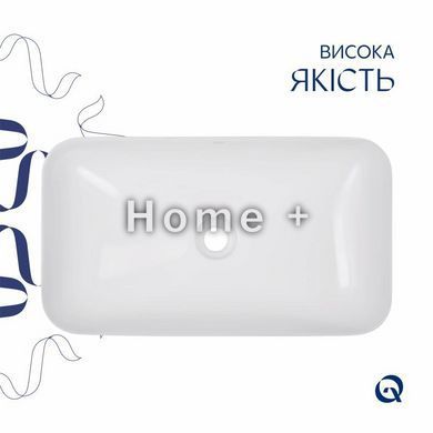 Комплект Qtap Tern: Раковина накладная прямоугольная 605x350x140 мм WHITE + Донный клапан PU02 SD00053428 фото