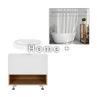 Комплект меблів для ванної Qtap Robin тумба + раковина + дзеркальна шафа QT044RO42977