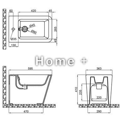 Біде підлогове Qtap Tern 560х360х400 White QT1744003CW