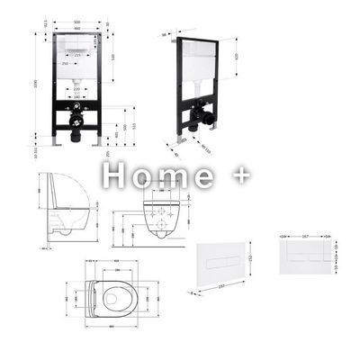 Готовое решение Qtap для ванной комнаты: подвесной унитаз Taurus Ultra Quiet 485x360x350 + комплект инсталляции Standard (линейная SD00057773 фото