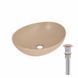 Раковина накладна Qtap Dove 415x340x140 мм, Beige, овальна, з донним клапаном QTDOV188SB49784