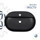 Комплект Qtap Scorpio: Раковина накладная 600x400x120 мм, Matt Black, овальная + Донный клапан Pop-up PU03