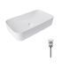 Комплект Qtap Tern: Раковина накладная прямоугольная 605x350x140 мм WHITE + Донный клапан PU02