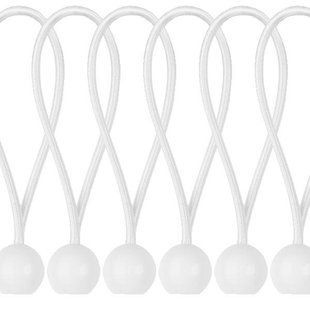 Еластичний гумовий шнур із кулькою, 20 см, 10шт, BUNGEE CORD BALL, BCB-0520WH-B Польша 1354291181 фото