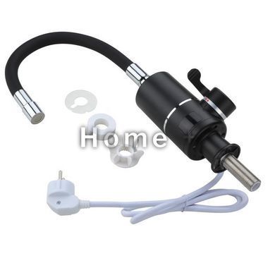 Проточный кран-водонагреватель с гибким изливом для кухни Lidz Warm 064 LDWAR064BLA49093 Black/Black SD00055217 фото