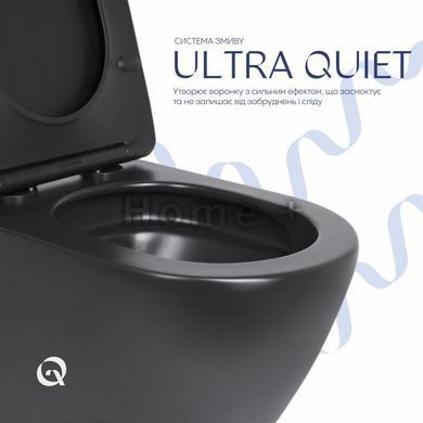 Унітаз підвісний Qtap Robin New Ultra Quiet із сидінням із сидінням Soft-Close MATT BLACK QT13332381ASMB SD00052574 фото