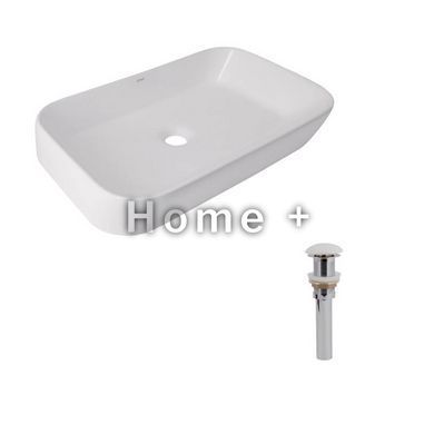 Комплект Qtap Scorpio: Раковина накладная 550x390x120 мм, White, прямоугольная + Донный клапан Pop-up PU02 SD00054587 фото