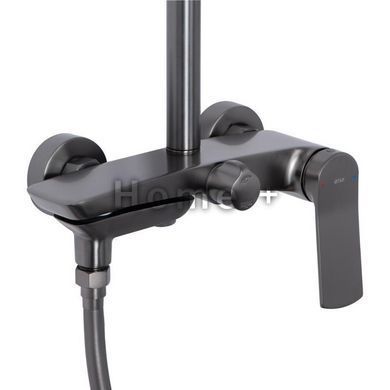 Душова система універсальна Qtap Slavonice на три споживачі (з виливом) QTSLA111GMB45910 Gunmetal Black SD00052034 фото