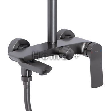 Душова система універсальна Qtap Slavonice на три споживачі (з виливом) QTSLA111GMB45910 Gunmetal Black SD00052034 фото