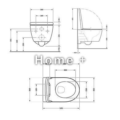 Унітаз підвісний Qtap Jay безобідковий із сидінням Soft-close QT07335176W SD00036224 фото