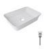 Комплект Qtap Virgo: Раковина накладная прямоугольная 490х350х110 мм White + Донный клапан PU02